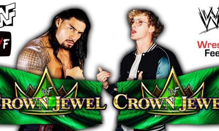 Roman Reigns defeats Logan Paul WWE Crown Jewel 2022 PLE WrestleFeed App