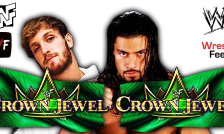 Roman Reigns defeats Logan Paul WWE Crown Jewel 2022 PPV WrestleFeed App