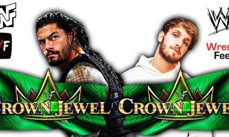 Roman Reigns defeats Logan Paul WWE Crown Jewel 2022 WrestleFeed App
