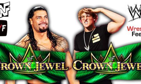 Roman Reigns defeats Logan Paul at WWE Crown Jewel 2022 WrestleFeed App