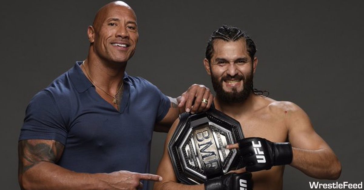 The Rock Dwayne Johnson Jorge Masvidal UFC BMF Champion 2019 WrestleFeed App