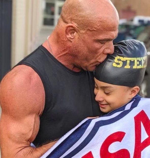 Kurt Angle with his daughter Giuliana Angle swimmer