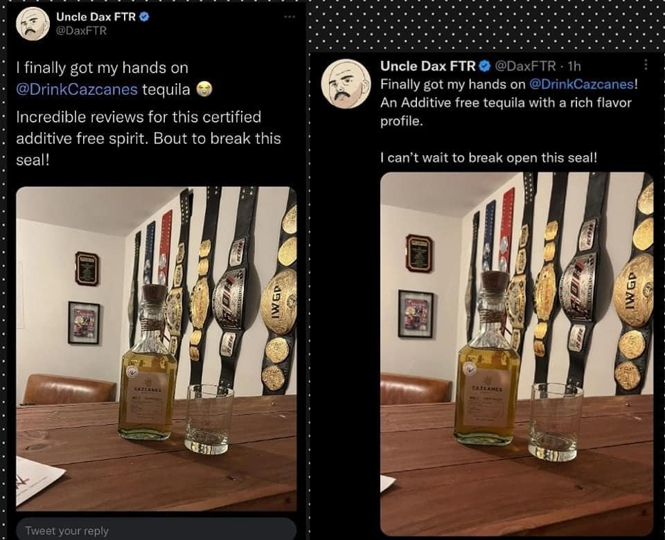 Dax Harwood FTR Teases Leaving AEW For WWE For Tequila Post On Twitter