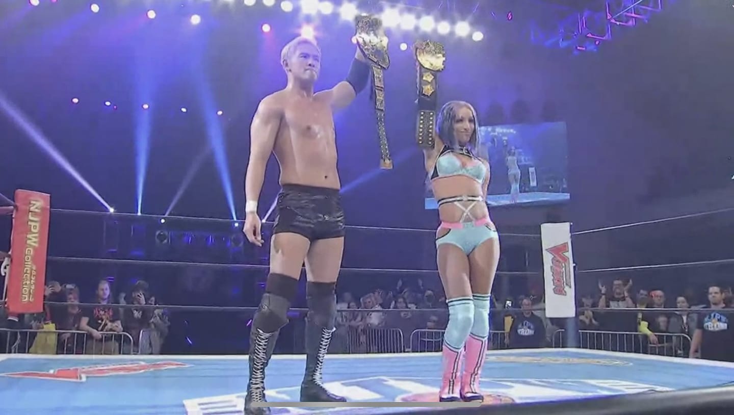 Kazuchika Okada Sasha Banks Mercedes Mone IWGP Champions NJPW Battle In The Valley 2023