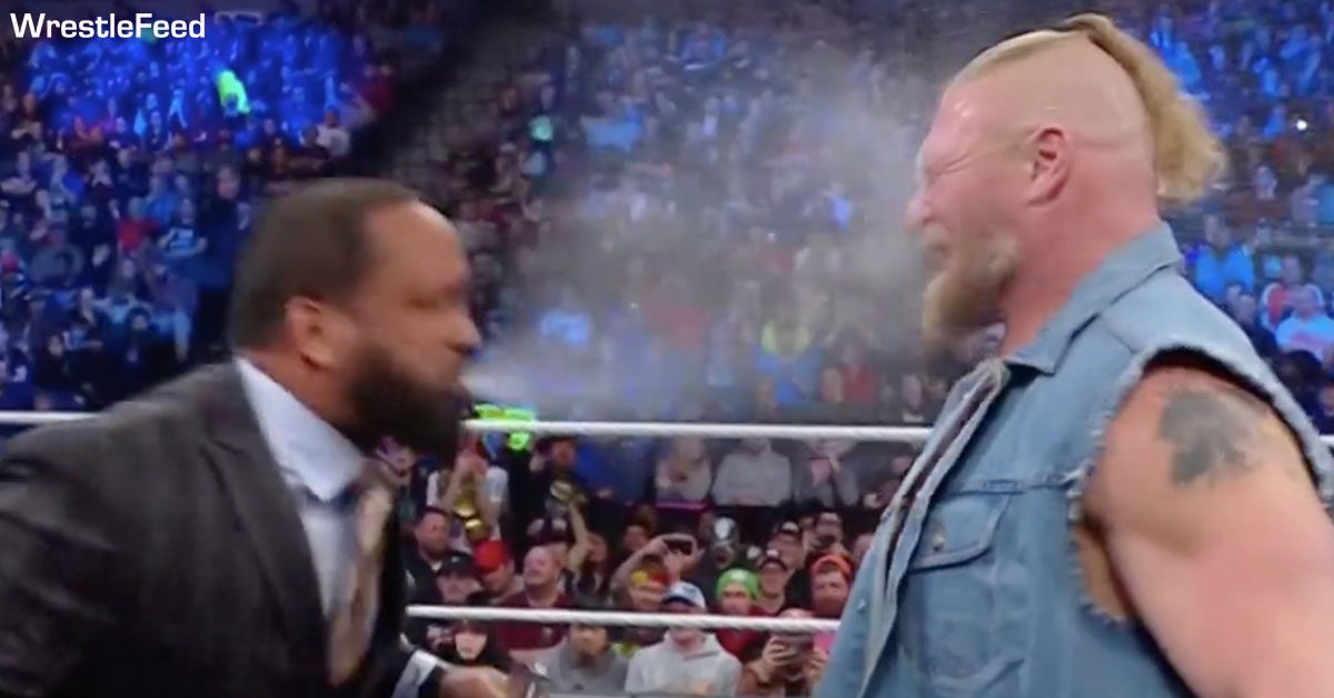 MVP Spits Drink In Brock Lesnar Face WWE RAW February 27 2023 WrestleFeed App