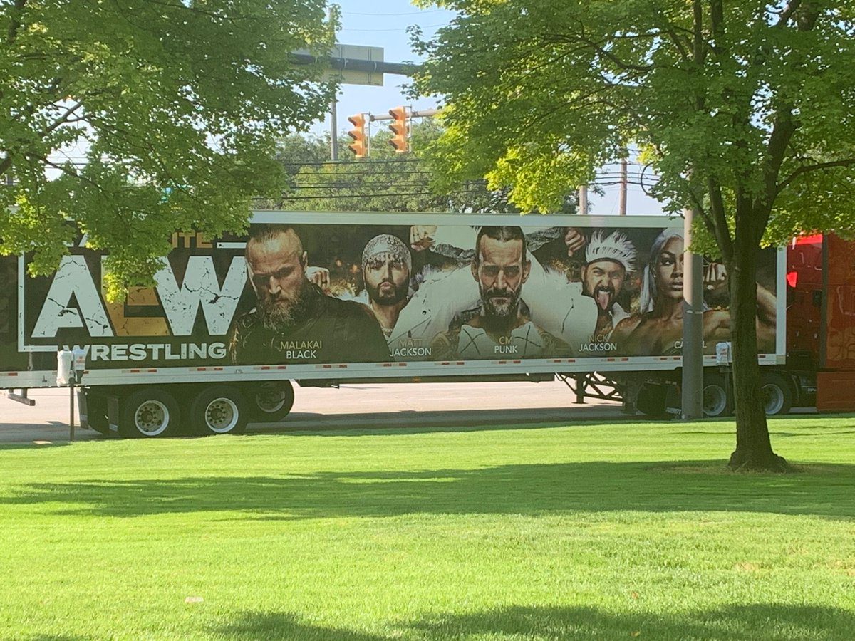 AEW hides CM Punk face on production truck with cardboard on Dynamite - 2