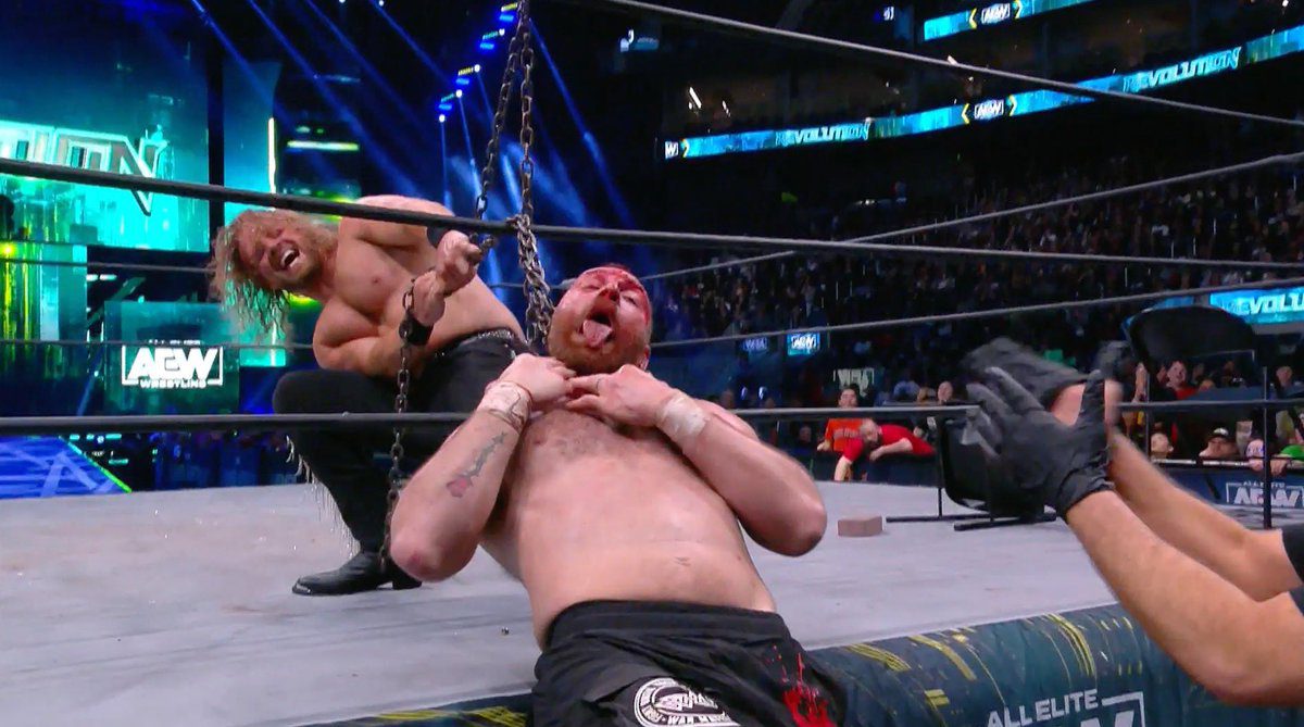 Hangman Adam Page makes Jon Moxley tap out in Texas Death Match at AEW Revolution 2023