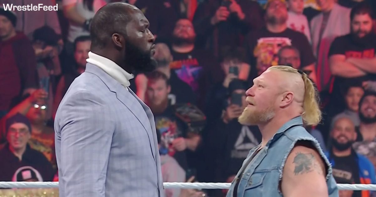 Omos Brock Lesnar Face To Face Height Difference WWE RAW March 13 2023 WrestleFeed App