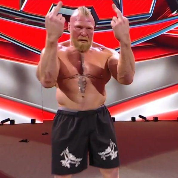 Brock Lesnar Middle Fingers WWE RAW After WrestleMania 39