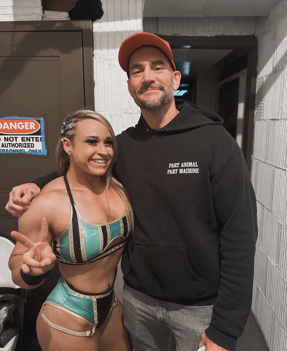 CM Punk backstage at IMPACT Wrestling TV Tapings With Jordynne Grace