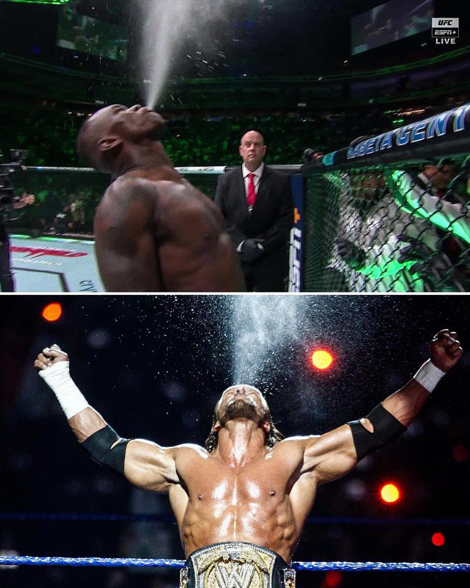 Israel Adesanya Paid Tribute To Triple H At UFC 287 Water Spit