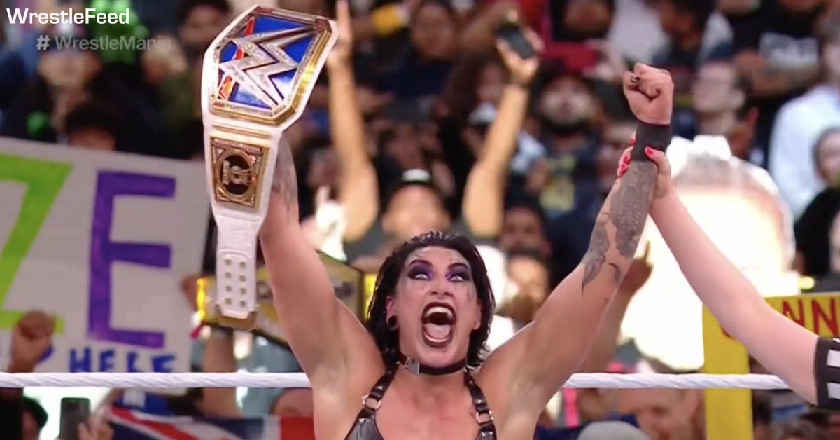 Rhea Ripley wins SmackDown Women's Championship at WrestleMania 39 WrestleFeed App