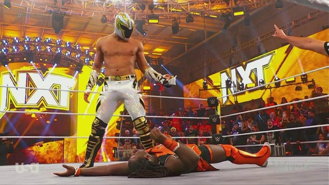 Axiom unmasks Scrypts and reveals Reggie's face WWE NXT May 2 2023