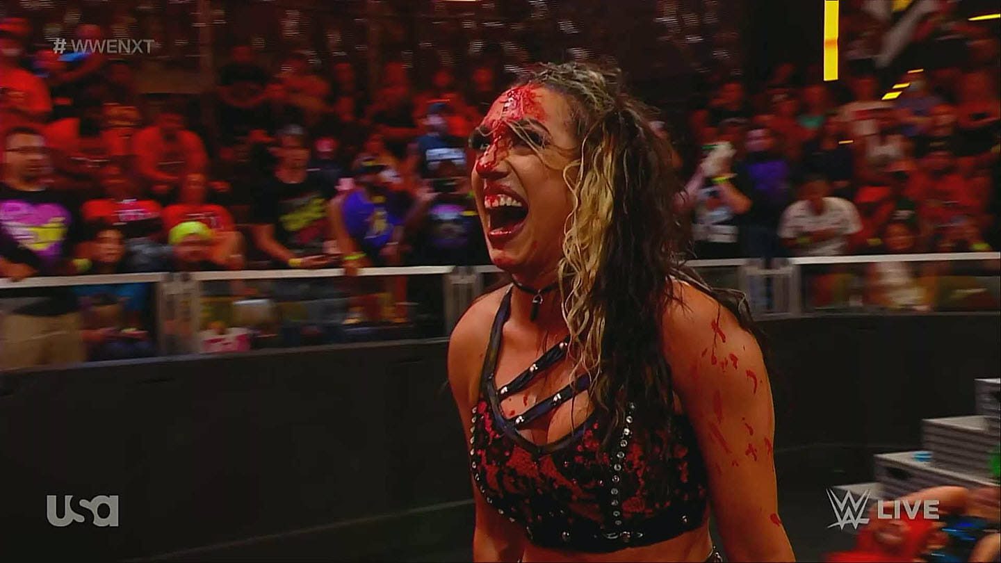 Jacy Jayne Busted Open Bleeding Blood WWE NXT May 2 2023