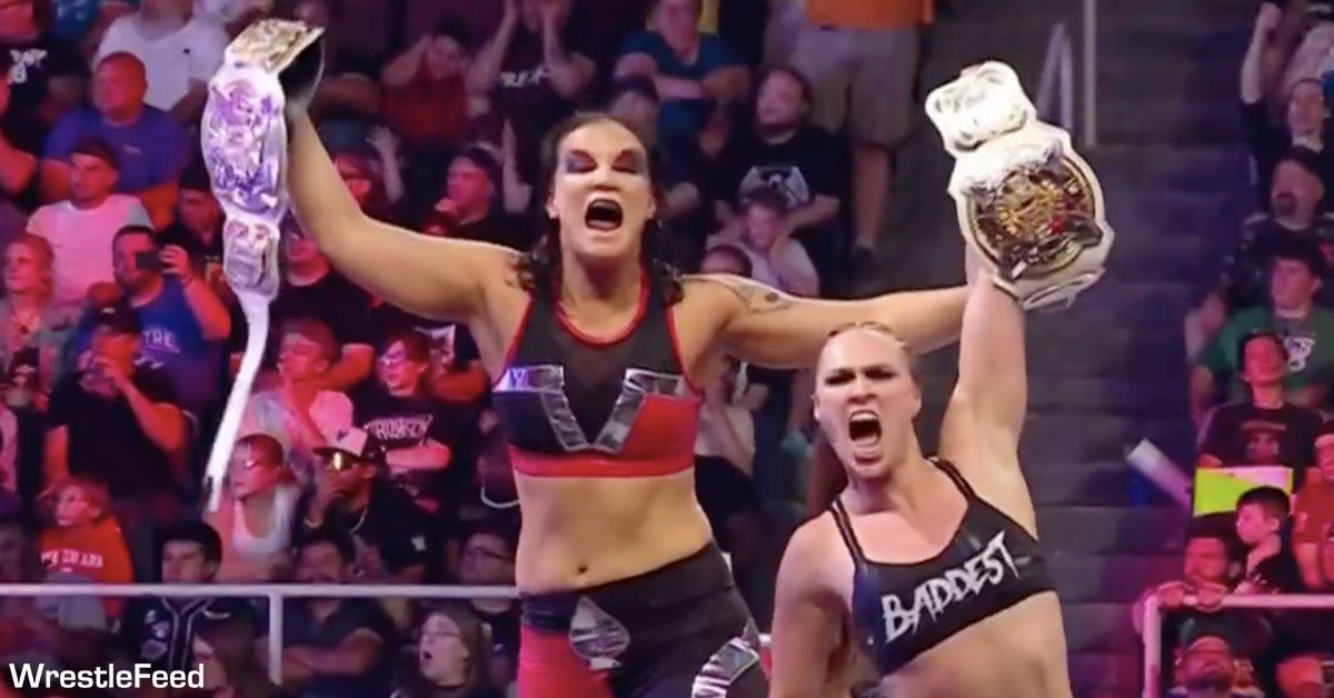 Shayna Baszler Ronda Rousey win WWE Women's Tag Team Championship RAW May 29 2023 WrestleFeed App
