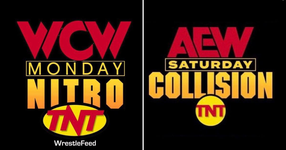 WCW Monday Nitro TNT AEW Saturday Collision Similar Logos WrestleFeed App