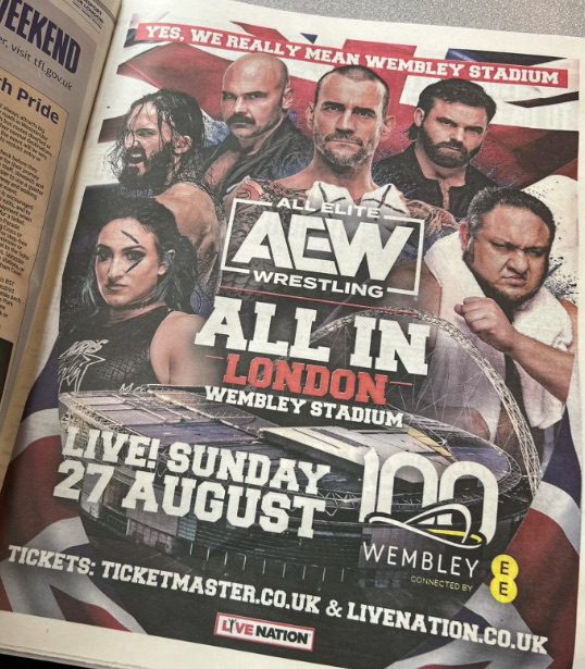 CM Punk Featured In AEW All In 2023 Ad In Metro UK Newspaper