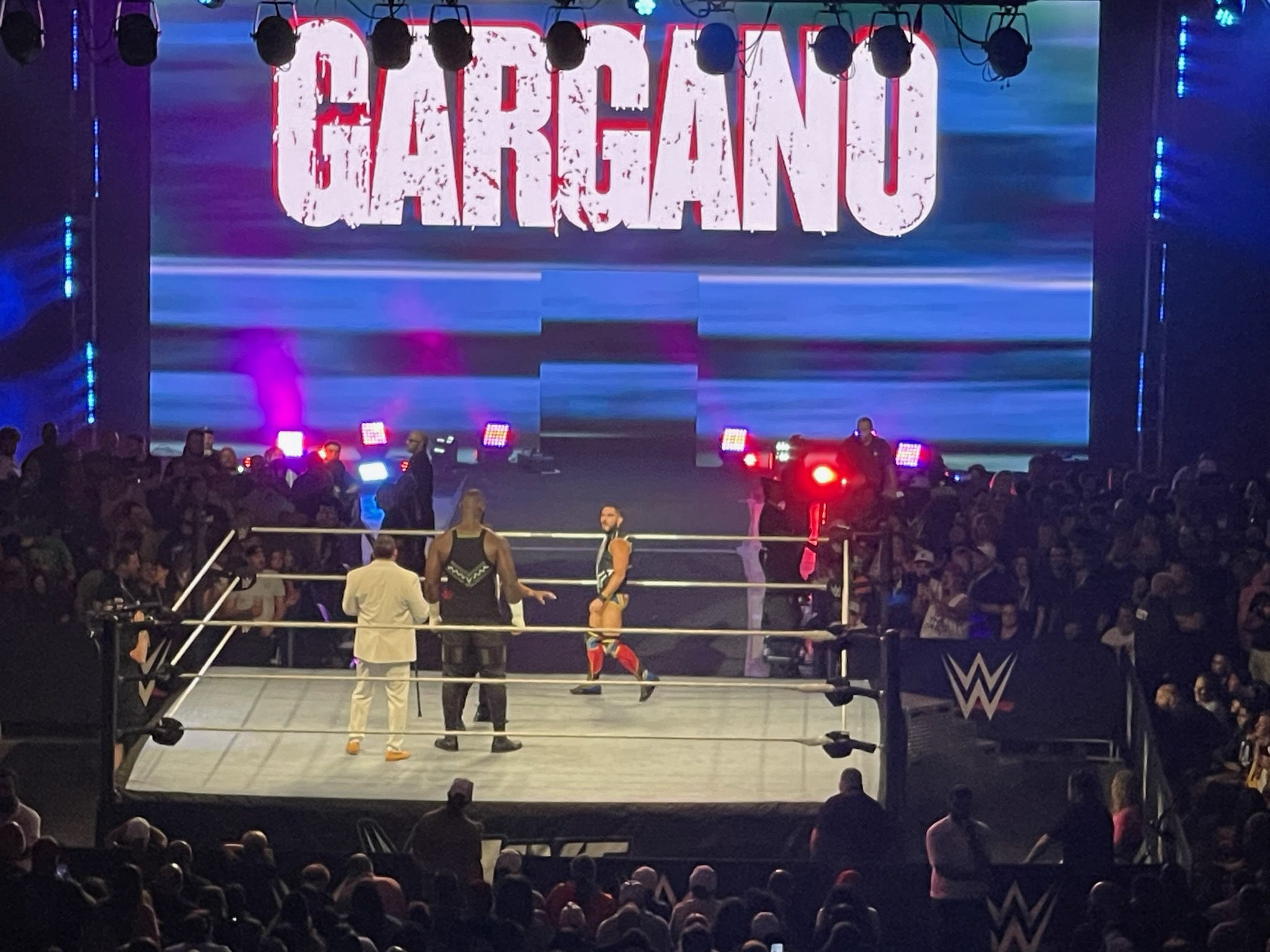Johnny Gargano Returns At WWE Live Event and gets squashed losses to Omos July 29 2023