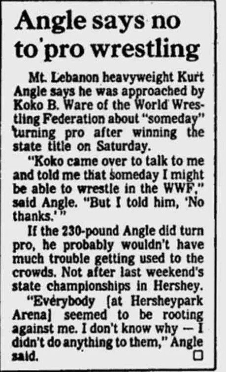 Koko B Ware Tried To Bring Kurt Angle Into Pro Wrestling In 1987