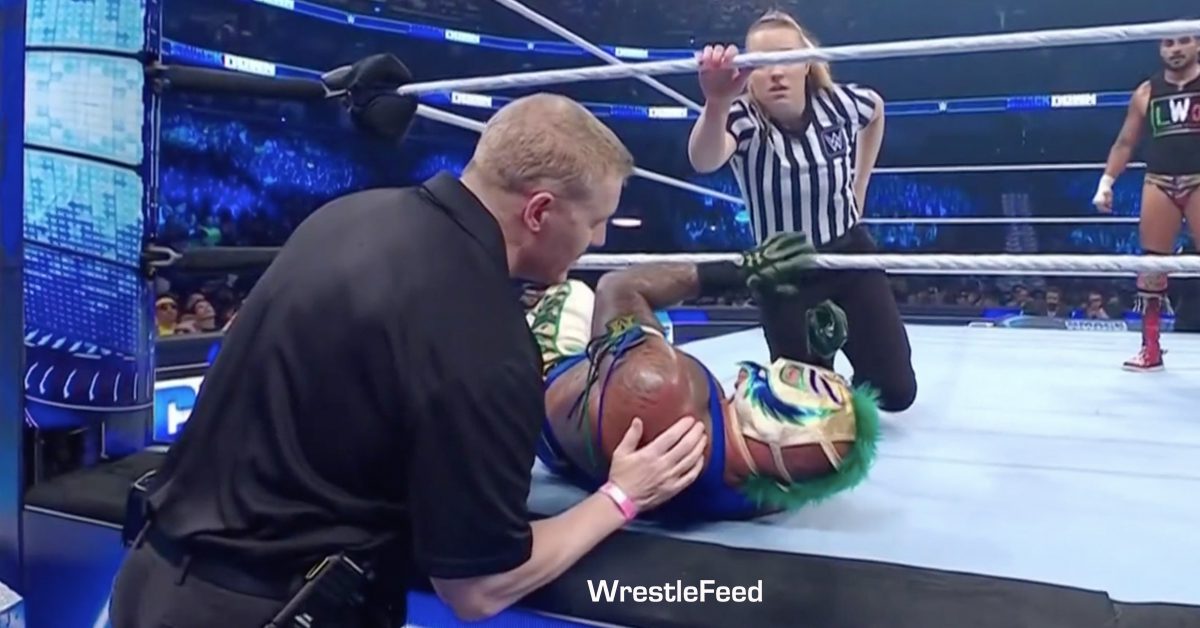 Rey Mysterio Injured Hurt WWE SmackDown July 28 2023 WrestleFeed App