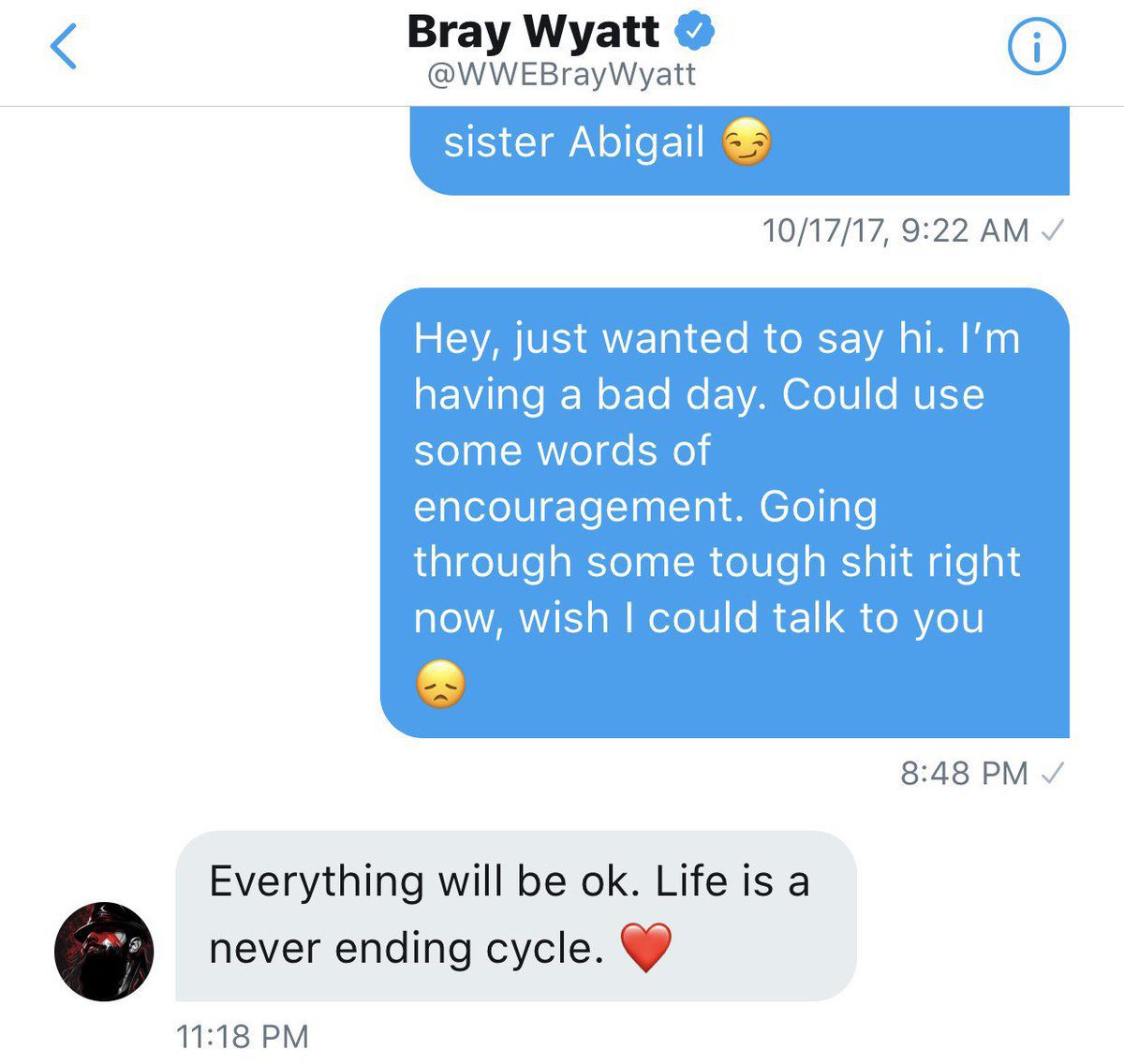 Bray Wyatt Helped A WWE Fan Battle Depression 2017