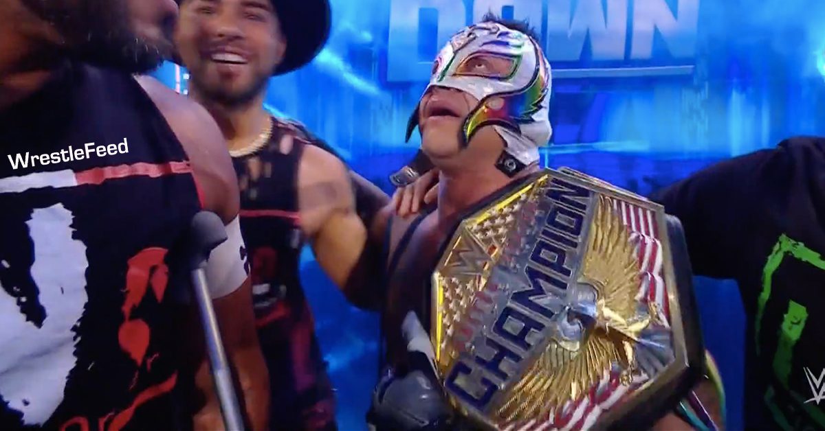 Rey Mysterio Wins US United States Championship Title WWE SmackDown After SummerSlam 2023 August 11 LWO Latino World Order WrestleFeed App