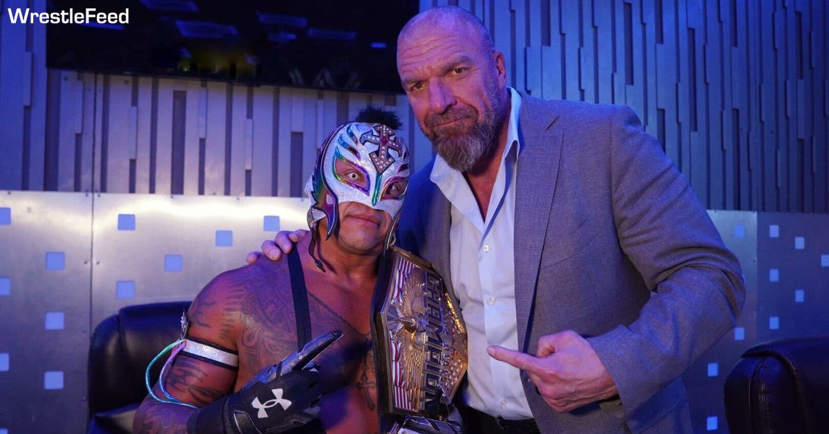 United States Champion Rey Mysterio Triple H Backstage WWE SmackDown August 11 2023 WrestleFeed App