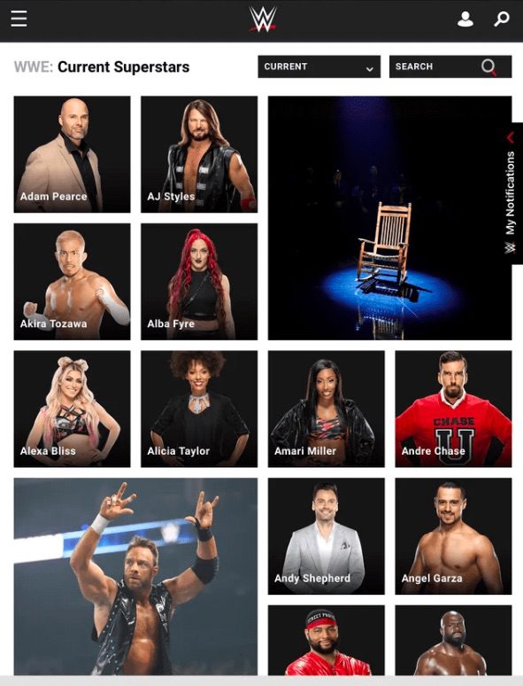 Bray Wyatt Chair On WWE Superstars Roster Page On Website