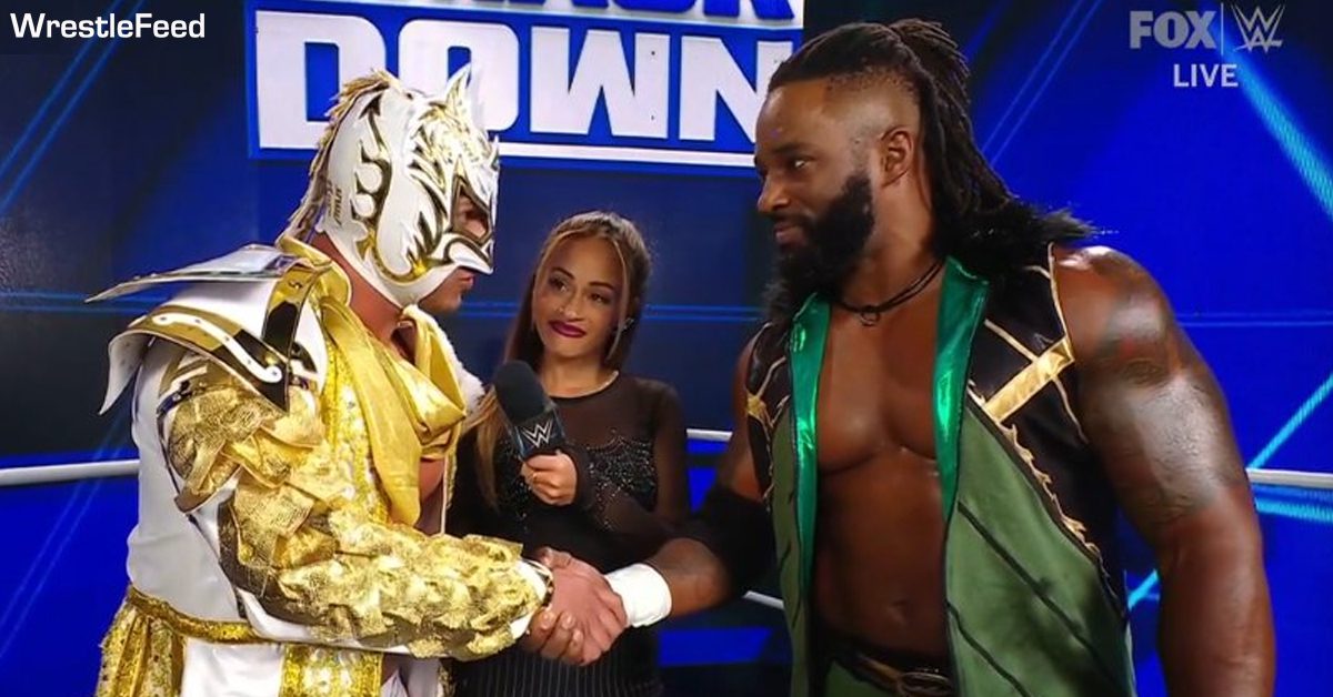 Dragon Lee Cedric Alexander Shake Hands WWE SmackDown October 27 2023 WrestleFeed App