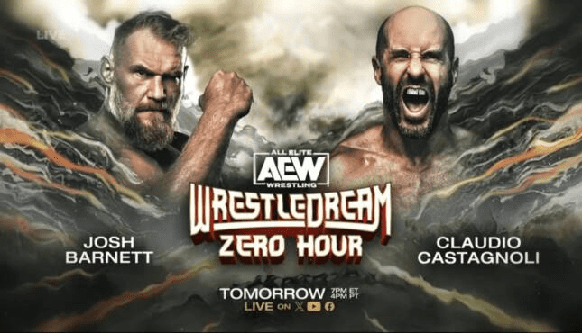 Former UFC Heavyweight Champion Josh Barnett vs Claudio Castagnoli Cesaro AEW WrestleDream PPV Zero Hour