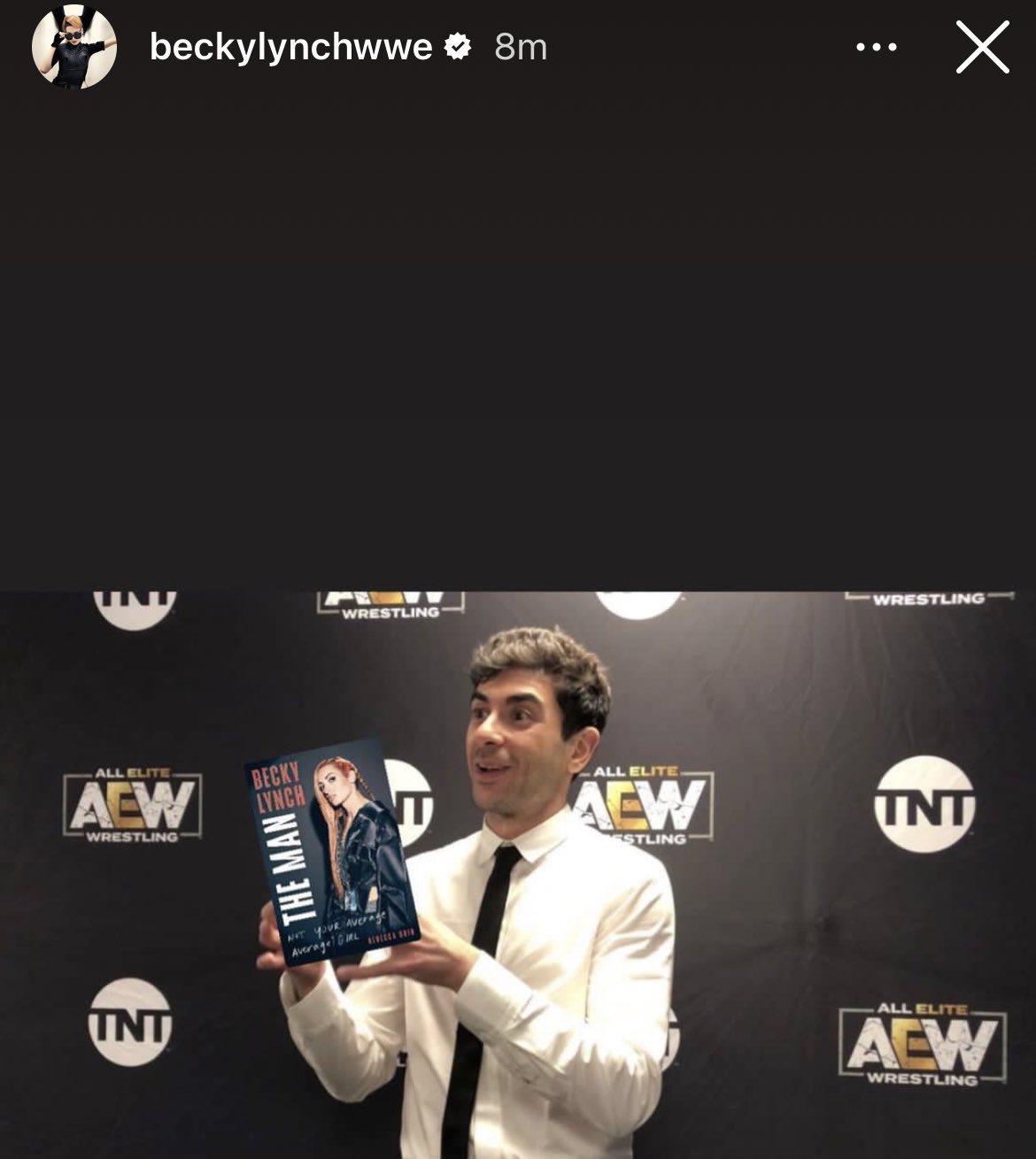 Tony Khan Holding Becky Lynch Memoir Photoshopped