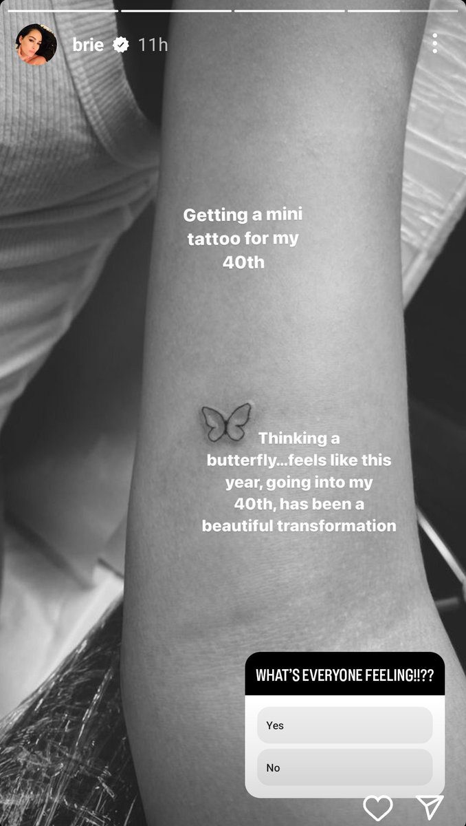 Brie Bella Garcia 40th Birthday Mini Tattoo Butterfly