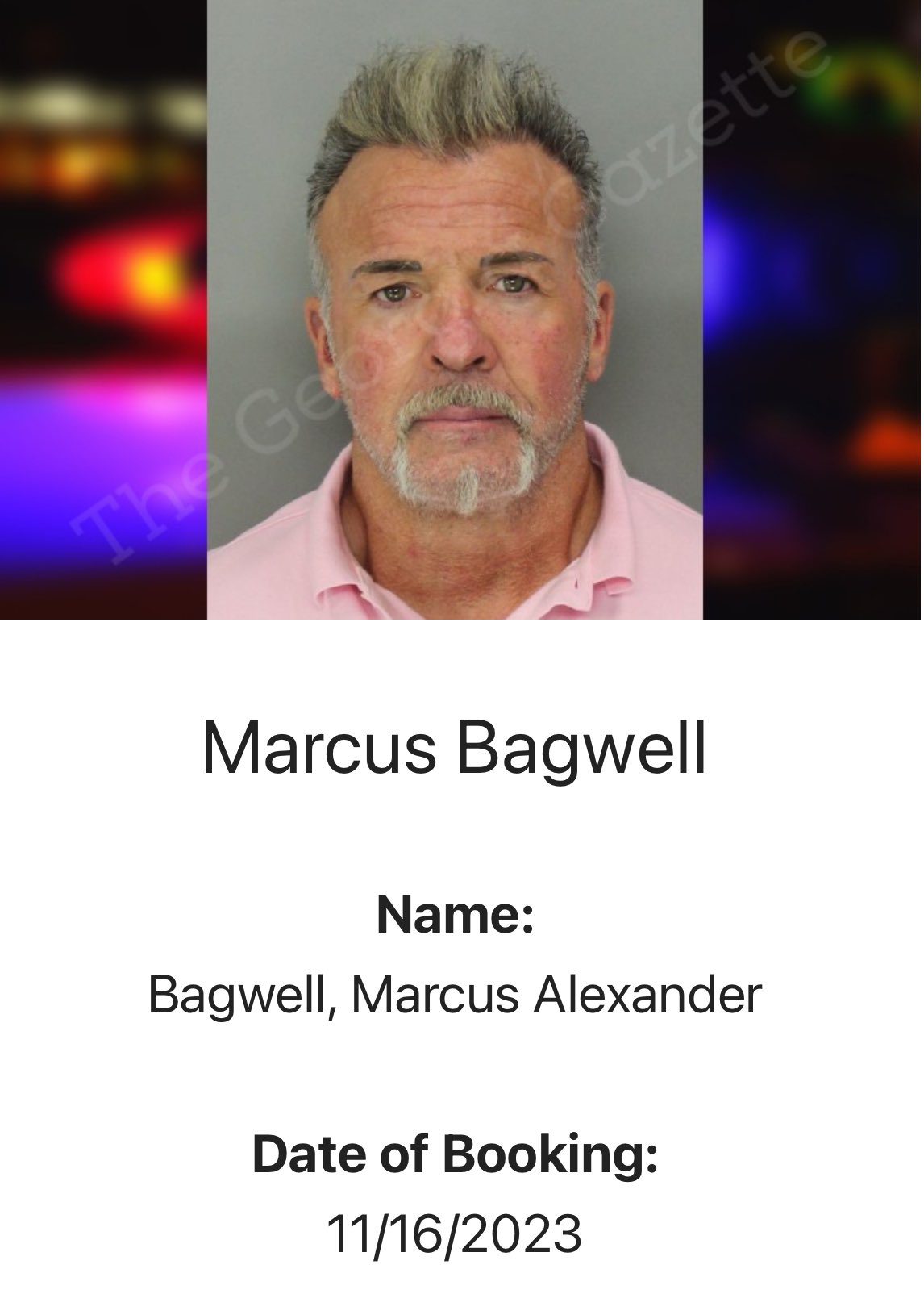 Buff Bagwell WCW nWo WWF WWE Arrest Mugshot November 16 2023