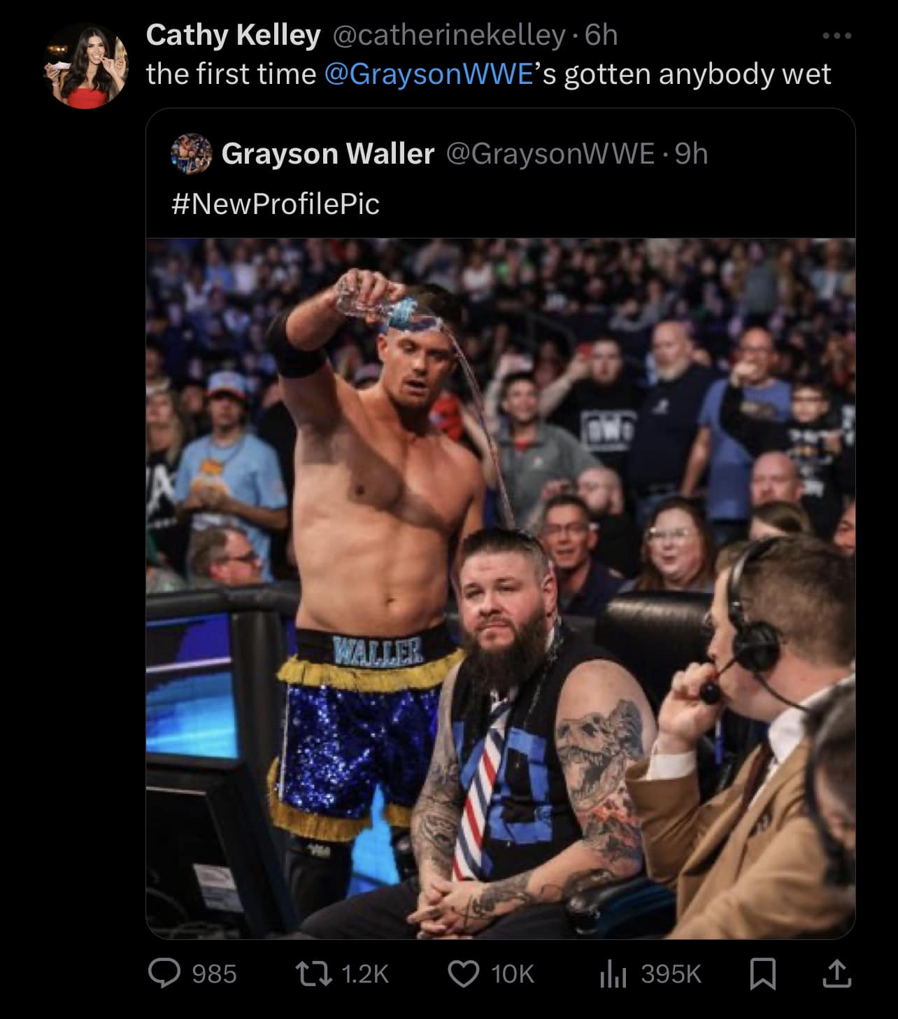 Cathy Kelley Makes Non PG Comment About Grayson Waller Making Someone Wet