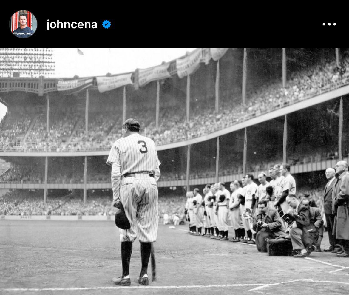 John Cena Teases Retirement After WWE Crown Jewel 2023 Loss To Solo Sikoa With Babe Ruth Final Public Appearance Photo On Instagram