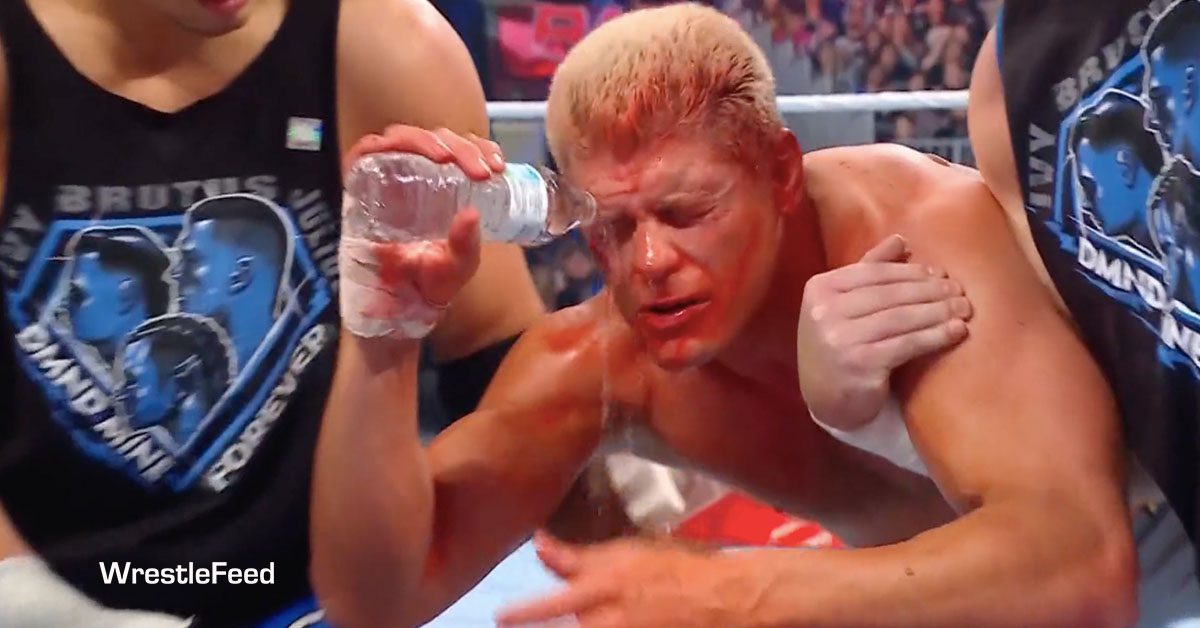 Cody Rhodes Cleaning Washing His Face With Water After Being Spit With Red Mist By Shinsuke Nakamura WWE RAW December 11 2023 WrestleFeed App