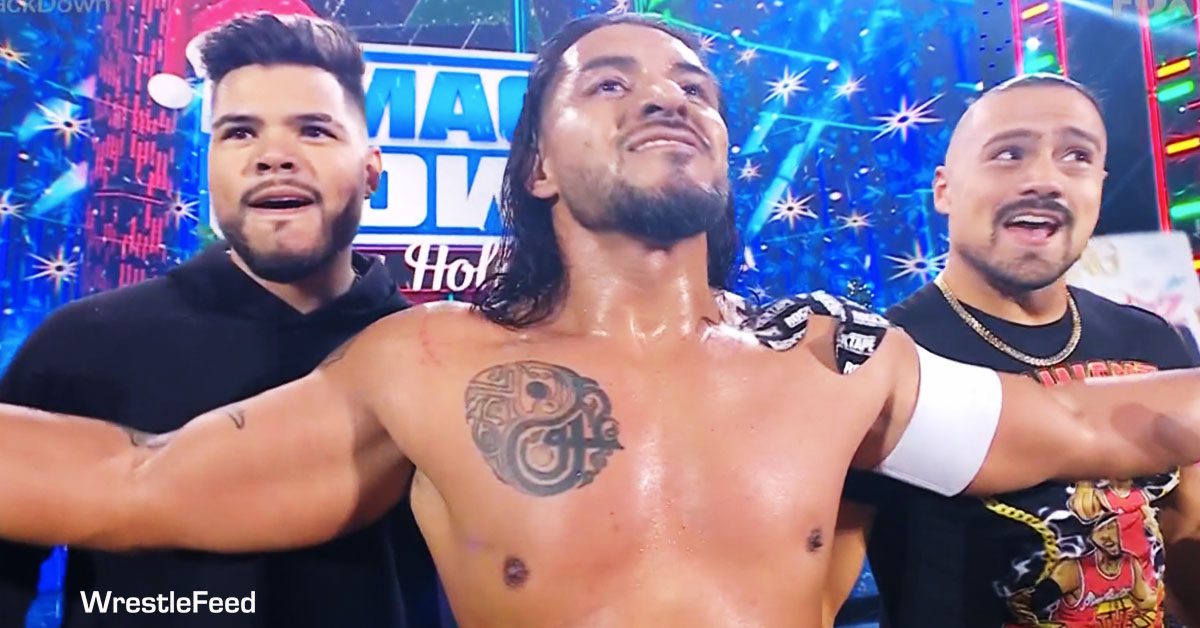 Humberto Carrillo Santos Escobar Angel Garza Los Lotharios WWE SmackDown December 22 2023 WrestleFeed App