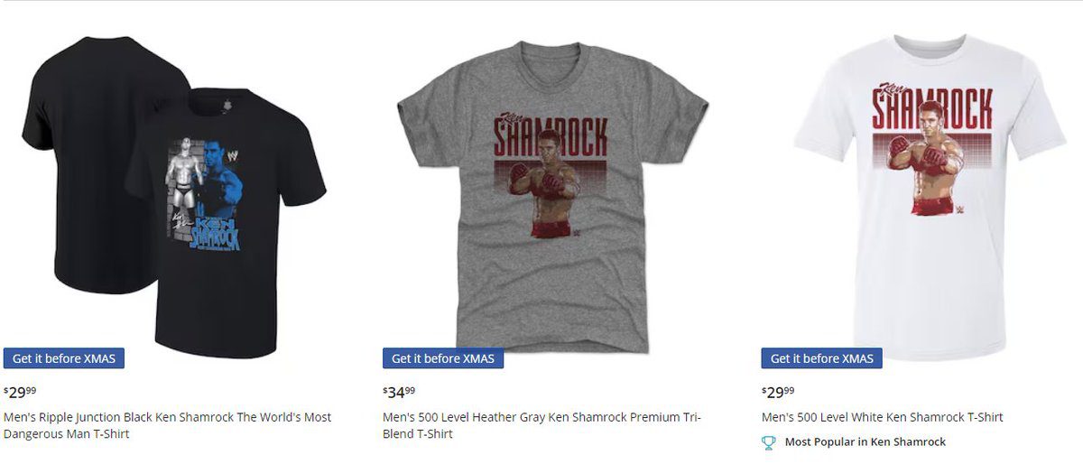 WWE Releases New Ken Shamrock Merchandise December 2023