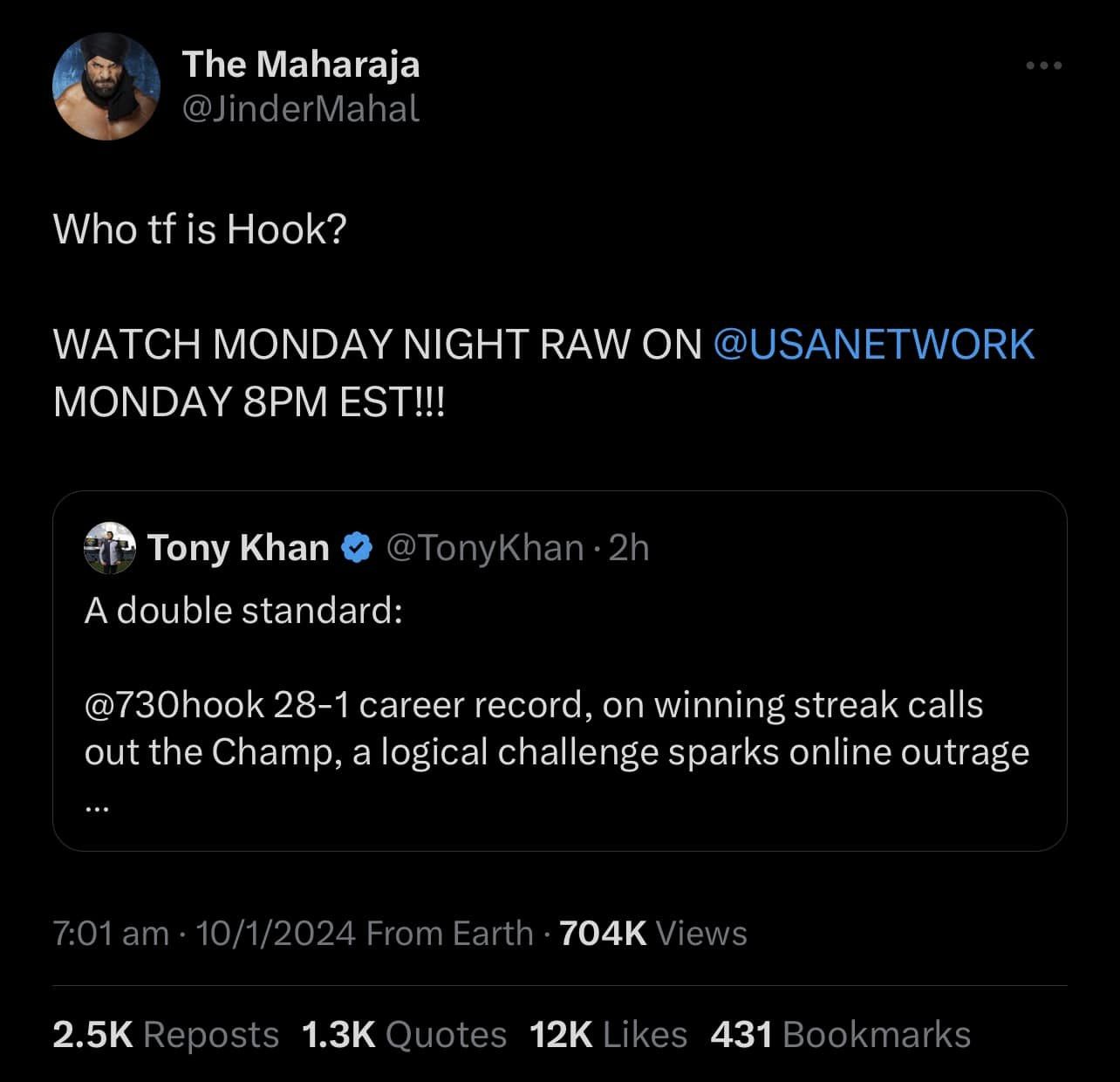 Jinder Mahal Reacts To Tony Khan Taking A Shot At Him