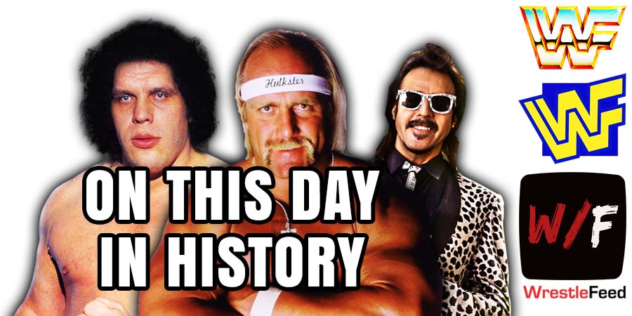 On This Day In History Andre The Giant 1983 Hulk Hogan 80s Jimmy Hart Mouth Of The South Article Pic WWF WrestleFeed App