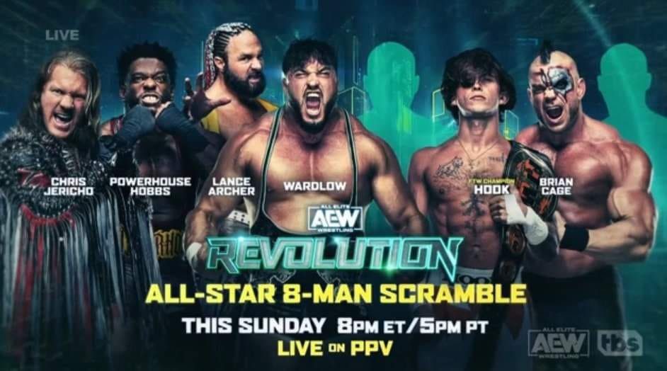 All Star 8 Man Scramble Match AEW Revolution 2024