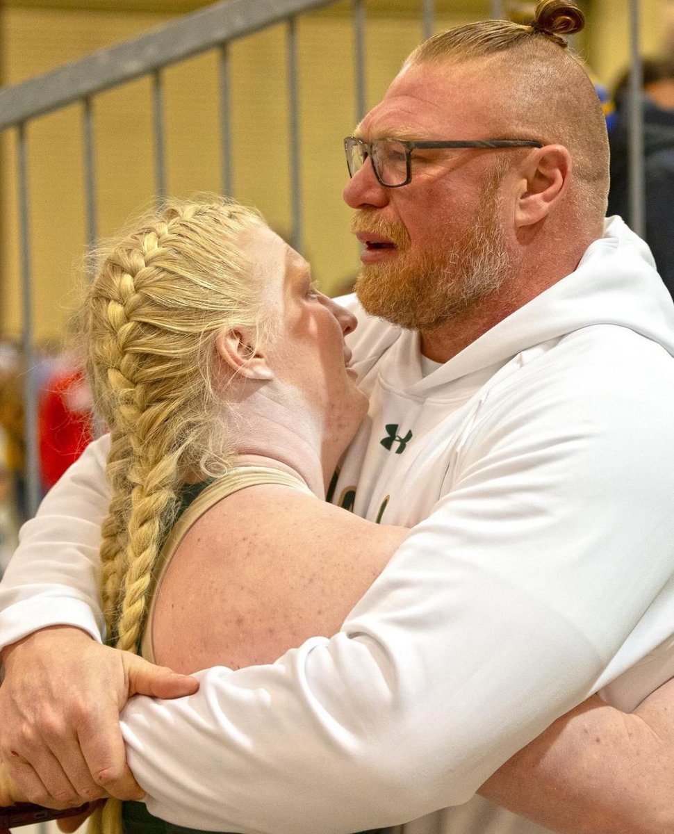 Brock Lesnar in specs glasses with his daughter Mya Lesnar February 2024