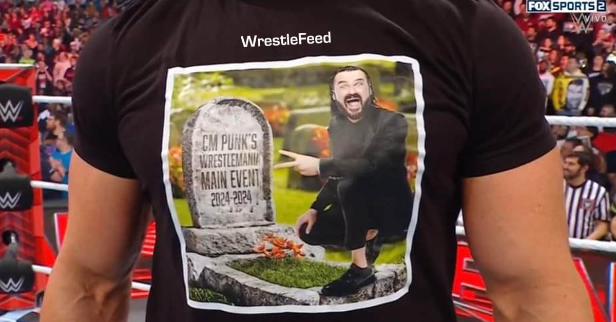 Drew McIntyre CM Punk's WrestleMania Main Event 2024 T Shirt WWE RAW February 5 2024 WrestleFeed App