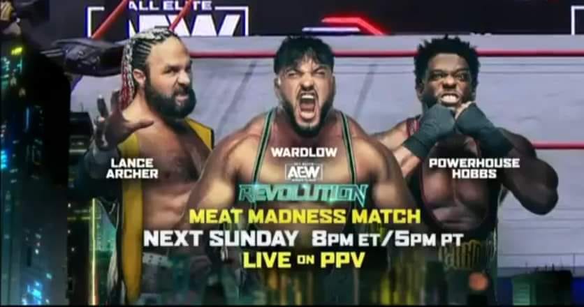 Meat Madness Match AEW Revolution 2024 Lance Archer Wardlow Powerhouse Hobbs