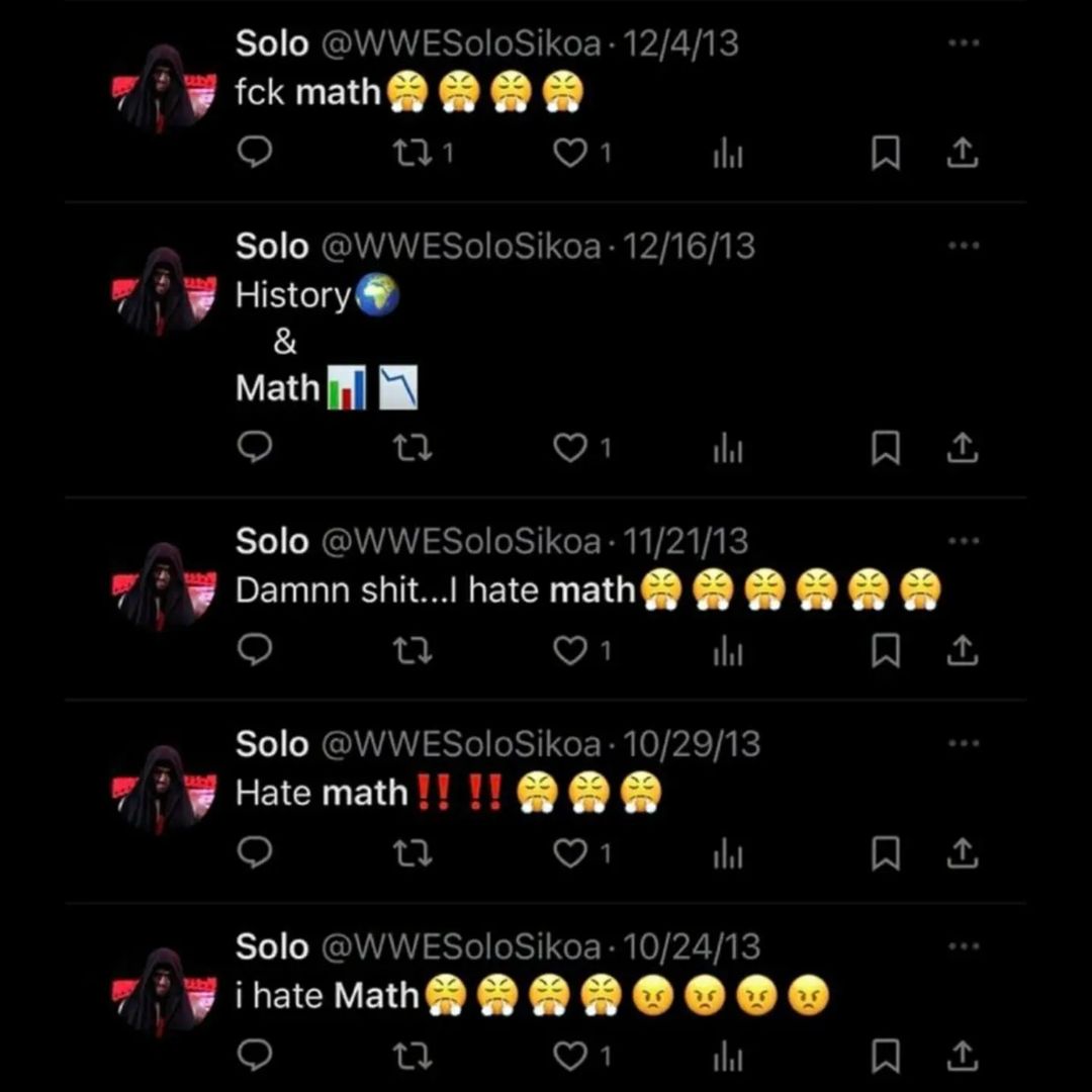 Solo Sikoa Hates Math Maths Mathematics Old Tweets Twitter X