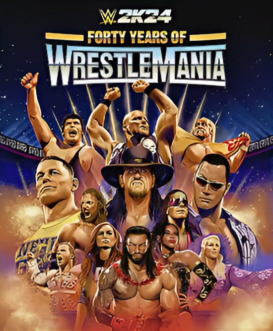 WWE 2K24 Forty Years of WrestleMania updated new cover without Brock Lesnar removed