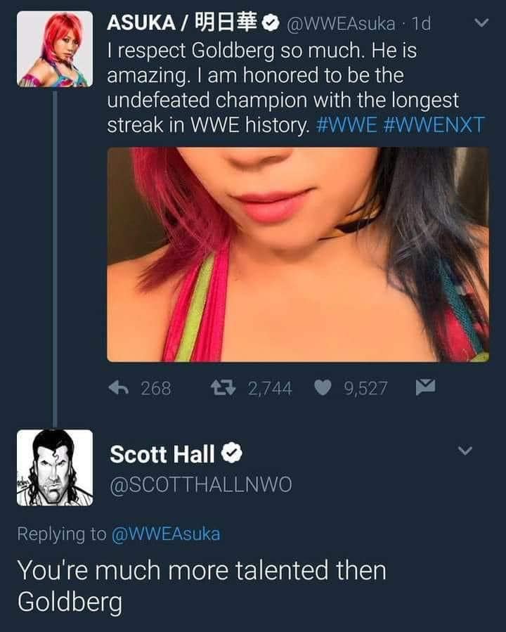 Scott Hall says Asuka is much more talented than Bill Goldberg