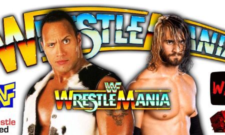The Rock Dwayne Johnson Vs Seth Rollins WrestleMania 1 WWE WrestleFeed App
