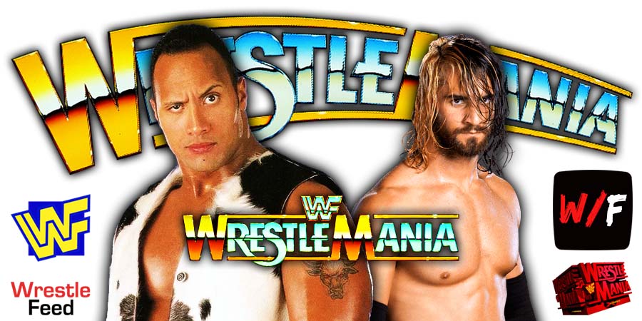 The Rock Dwayne Johnson Vs Seth Rollins WrestleMania 1 WWE WrestleFeed App