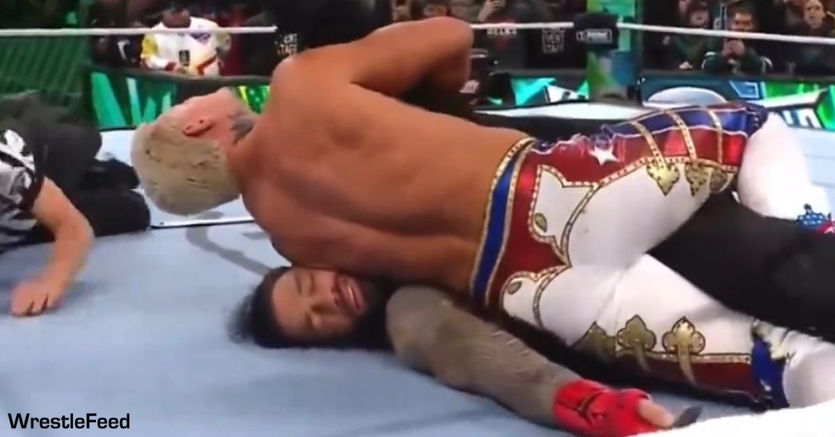 Roman Reigns Smile Smiling Pinned By Cody Rhodes WrestleMania 40 WrestleFeed App